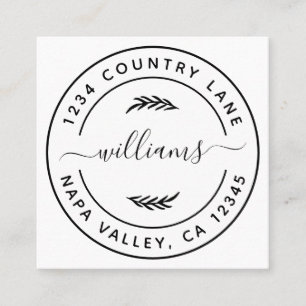 Creëer Uw eigen botanische bladeren   Vierkante Visitekaartje