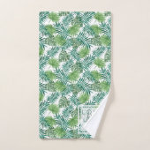 Creëer uw eigen botanische lederen patroonmonogram bad handdoek (Handdoek)