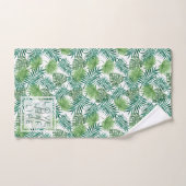 Creëer uw eigen botanische lederen patroonmonogram bad handdoek (Handdoek)