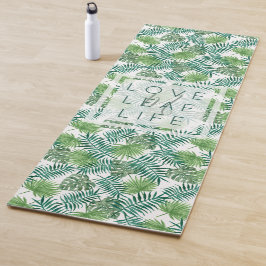 Creëer uw eigen botanische lederen patroonmonogram yogamat