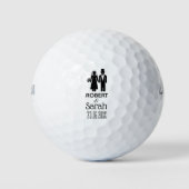 Creëer Uw Eigen Bruid Groom Naam Custom Wedding Golfballen (Voorkant)