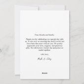 Creëer uw eigen bruiloft bedankkaart feestdagenkaart (Achterkant)