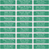 Creëer Uw eigen bruiloft Gast Adres Groen Sticker (Voorkant)