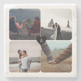 Creëer uw eigen bruiloft Jubileum foto template Stenen Onderzetter