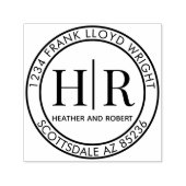 Creëer Uw Eigen Bruiloft Monogram Retouradres Zelfinktende Stempel (Design)