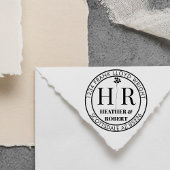 Creëer Uw Eigen Bruiloft Monogram Retouradres Zelfinktende Stempel