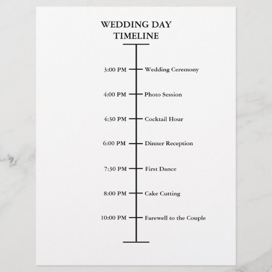 Creëer uw eigen bruiloft tijdlijn krantenprogramma flyer (Achterkant)