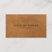 Creëer Uw eigen bruin leder Visitekaartje (Voorkant)