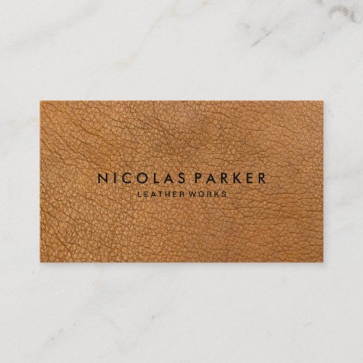 Creëer Uw eigen bruin leder Visitekaartje (Voorkant)