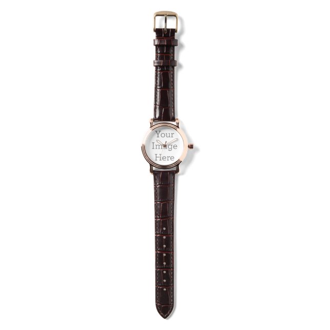 Rosé goud vintage bruin armbandje Horloge (Bandje)