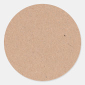 Creëer Uw eigen bruine kraftpapier-papierprint Ronde Sticker (Voorkant)