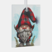 Creëer uw eigen Buffalo Plaid Christmas Gnome Glas Ornament (Voorkant Rechts)