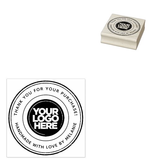 Creëer uw eigen Business Logo Round Rubberstempel (Gestempeld)