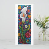 Creëer Uw eigen Calla Lily Dot Art Bladwijzer Kaar (Staand voorkant)