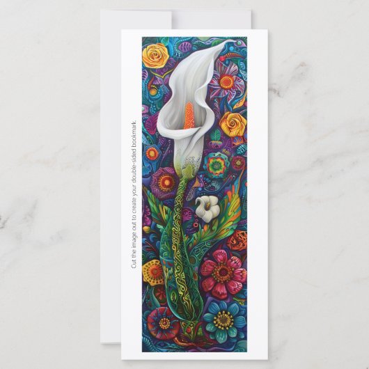 Creëer Uw eigen Calla Lily Dot Art Bladwijzer Kaar (Voorkant)