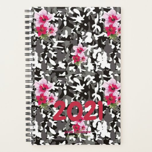 Creëer Uw eigen CAMO FLORAL 2021 Kalenderplanner Planner (Voorkant)