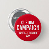 Creëer Uw eigen Campagne Gear - Rood en wit Ronde Button 5,7 Cm (Voorkant /achterkant)