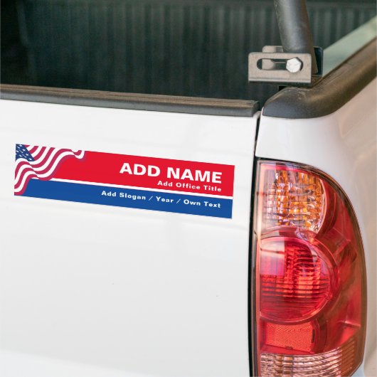 Creëer Uw eigen campagne Patriottische Vlag Sticke Bumpersticker (Op Truck)