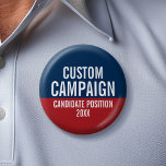 Creëer Uw eigen campagne - Rood Blauw Klassiek Ronde Button 5,7 Cm<br><div class="desc">Zoek je verkiezingsmateriaal dat je je kunt personaliseren? Dit traditionele ontwerp is gemakkelijk te personaliseren. Voeg jouw naam of je favoriete kandidaat toe om politiek te kiezen.</div>