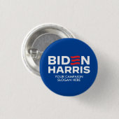 Creëer Uw eigen campagneslogan van Biden Harris Ronde Button 3,2 Cm (Voorkant /achterkant)