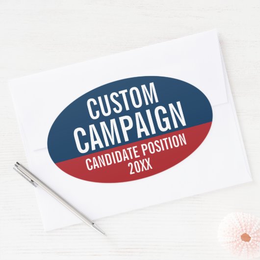 Creëer Uw eigen campagnevoering Ovale Sticker (Envelop)
