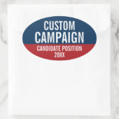 Creëer Uw eigen campagnevoering Ovale Sticker (Tas)