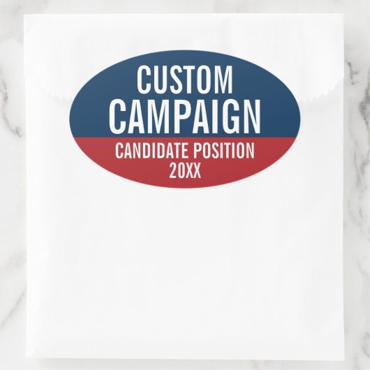 Creëer Uw eigen campagnevoering Ovale Sticker (Tas)