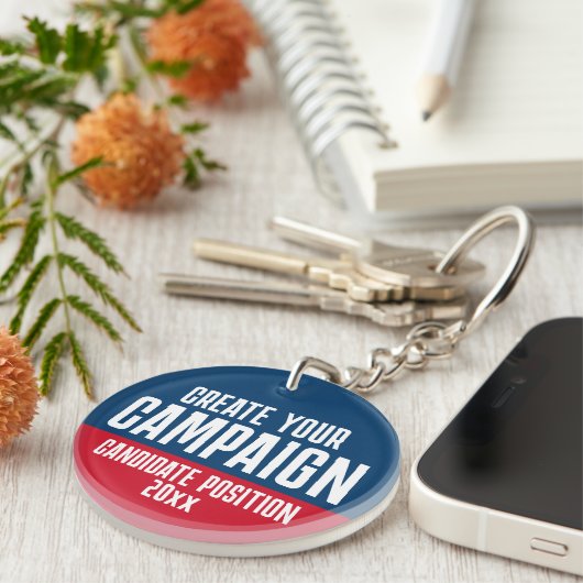 Creëer Uw eigen campagnevoering Sleutelhanger (Voorkant Rechts)