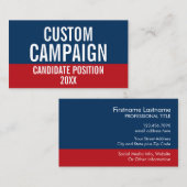 Creëer Uw eigen Campaign Gear Rood Blauw Visitekaartje (Voorkant / Achterkant)