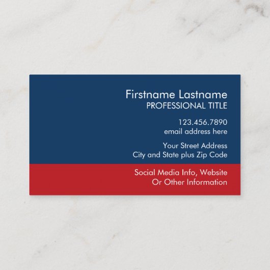 Creëer Uw eigen Campaign Gear Rood Blauw Visitekaartje (Achterkant)