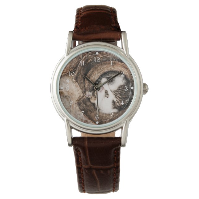 Creëer Uw Eigen - Cat Nap Horloge (Voorkant)