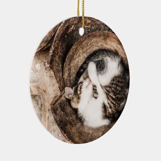 Creëer Uw Eigen - Cat Nap Keramisch Ornament (Rechts)