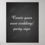 Creëer uw eigen chalkboard-bord poster<br><div class="desc">Chalkboard trouwbord Creëer je eigen teken voor je feest of bruiloft</div>