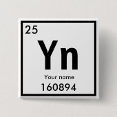 Creëer uw eigen chemische element Square Button (Voorkant)