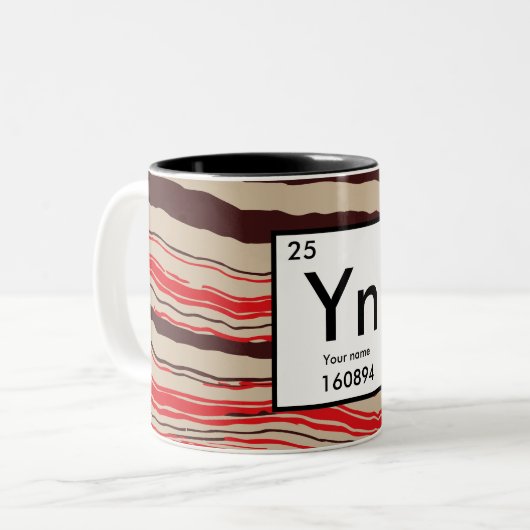 Creëer uw eigen chemische element tweekleurige koffiemok (Voorkant links)