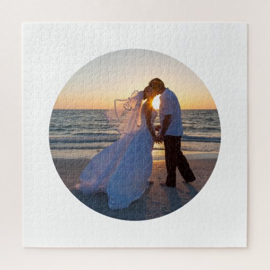 Creëer uw eigen Circle Shape Wedding Legpuzzel (Verticaal)