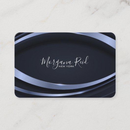 Creëer uw eigen circulair blauw ontwerp visitekaartje (Voorkant)