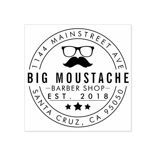Creëer Uw eigen Circulaire Barbering Business Logo Rubberstempel (Afrduk)