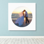 Creëer Uw Eigen Cirkelvorm Huwelijksfoto Canvas Afdruk (Insitu (Houten vloer))