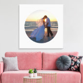 Creëer Uw Eigen Cirkelvorm Huwelijksfoto Canvas Afdruk (Insitu (Woonkamer))