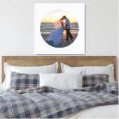 Creëer Uw Eigen Cirkelvorm Huwelijksfoto Canvas Afdruk (Insitu (Slaapkamer))