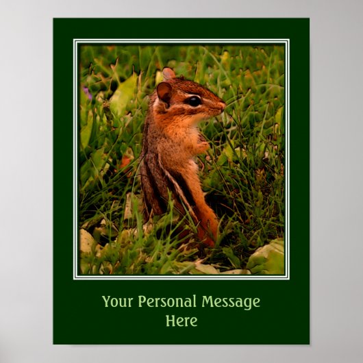 Creëer uw eigen citaat Baby Chipmunk Animal Art Poster (Voorkant)