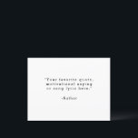 Creëer uw eigen citaat begroeting Briefkaart<br><div class="desc">Creëer uw eigen aangepaste offerte wenskaart briefkaart. Beschikt over een minimalistische typografie.</div>