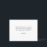 Creëer uw eigen citaat begroeting Briefkaart<br><div class="desc">Creëer uw eigen aangepaste offerte wenskaart briefkaart. Beschikt over een minimalistische typografie.</div>