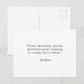 Creëer uw eigen citaat begroeting Briefkaart (Voorkant / Achterkant)