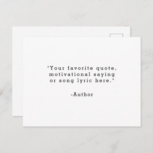 Creëer uw eigen citaat begroeting Briefkaart (Voorkant / Achterkant)