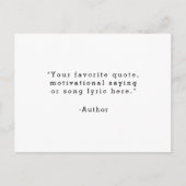 Creëer uw eigen citaat begroeting Briefkaart (Voorkant)