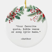 Creëer uw eigen citaat Bloemenkerst Keramisch Ornament (Achterkant)