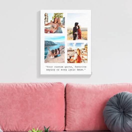 Creëer uw eigen citaat Fotocollage Canvas Afdruk (Insitu (Woonkamer))