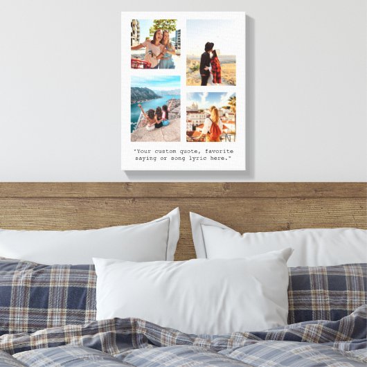 Creëer uw eigen citaat Fotocollage Canvas Afdruk (Insitu (Slaapkamer))